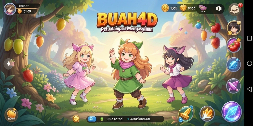 Tampilan menarik dari gameplay BUAH4D dalam dunia Anime.