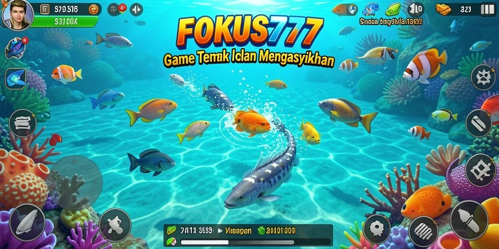 Tampilan seru dari gameplay Tembak Ikan FOKUS777.