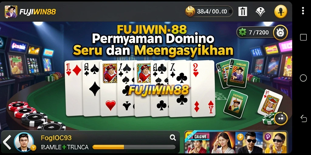 Screenshot gameplay seru dari FUJIWIN88 yang menampilkan permainan Domino.