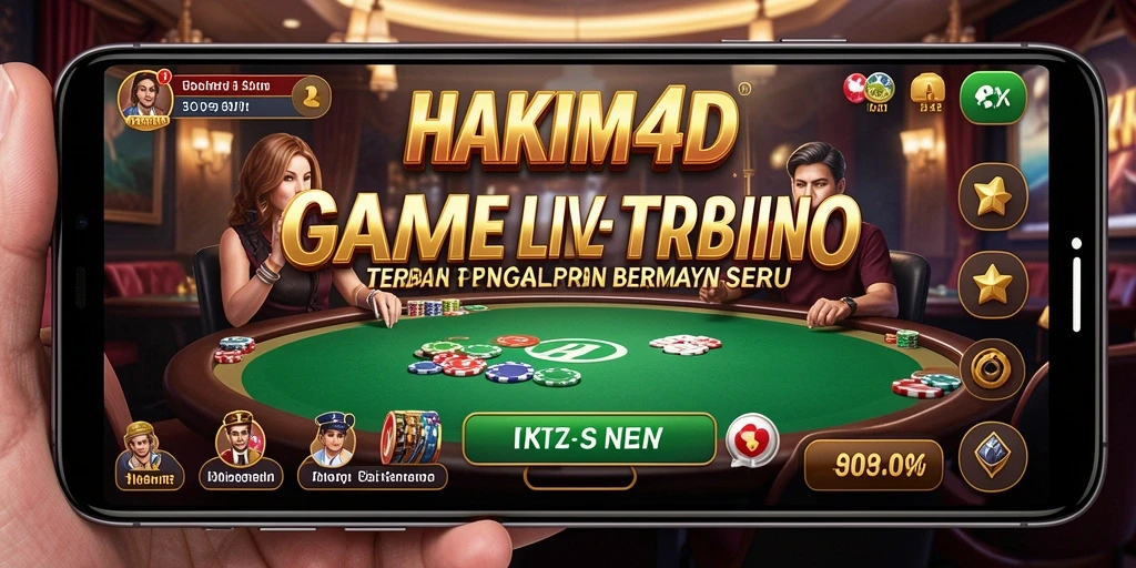 Gameplay HAKIM4D dengan dealer langsung dan suasana kasino.
