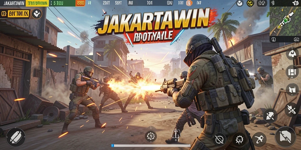 Screenshot dari gameplay seru di JAKARTAWIN Battle Royale.