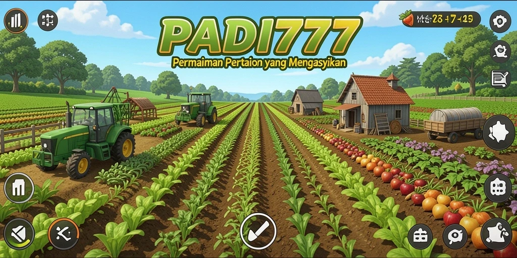 Tangkapan layar gameplay PADI777 yang menampilkan aktivitas pertanian.