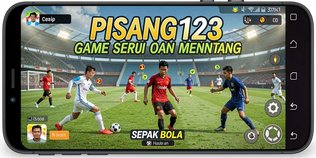 Screenshot PISANG123 menampilkan aksi seru di lapangan sepak bola.