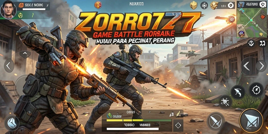 Tampilan seru gameplay ZORO77 dalam pertempuran Battle Royale.
